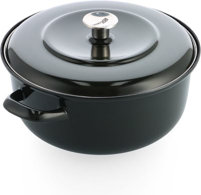 Dagelijkse kost stoofpot met deksel 26cm - 5,2L - inductie stoofpot - geëmailleerd staal - Ovenbestendig tot 250°C - Olijfgroen