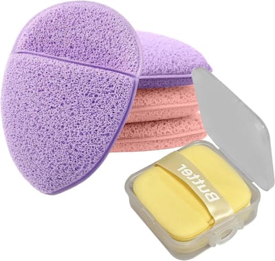 Herbruikbare peelingspons voor gezichtsreiniging, wasbare make-uppads, 6 stuks in verschillende kleuren voor een frisse huid