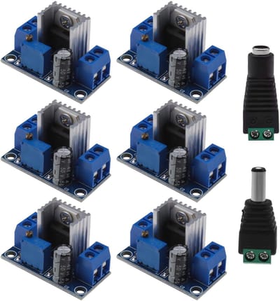 Dailygoody - Buck Converter - DC-DC Voeding - Verstelbare Regulator - Compact Formaat - 8 Stuks - Voor Elektronica Projecten - Inclusief Connectoren