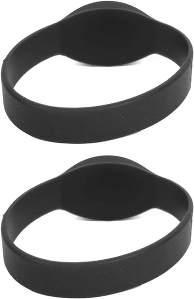 Compatibele polsband voor controle-ID-kaarten - Zwembad en sauna - 10 stuks siliconen armband - 125 kHz - polsband - zwart - geschikt voor identificatie - controle - toegangspas