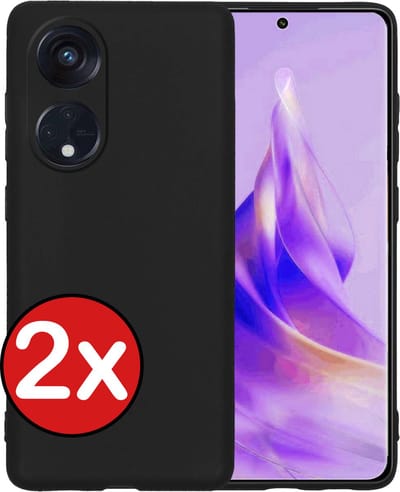 Hoesje - 2 Stuks - Geschikt voor OPPO Reno 8T 4G - Sterk & Shockproof - Telefoonhoes - Back Cover - Case Siliconen - Telefoon Hoes - Zwart