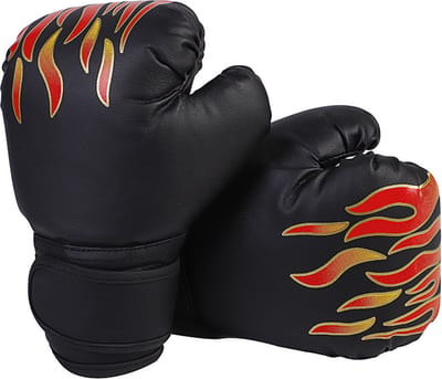 Bokshandschoenen voor kinderen, bokshandschoenen met volledige vingers, beschermde bokshandschoenen, vechtsporthandschoenen - vechtsportbokshandschoenen voor jongens en meisjes van 3 tot 12 jaar oud（zwart）