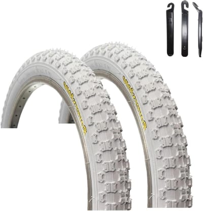 Fietsbanden 2 stuks - Stadsfiets band - Veilig Fietsen - Inclusief bandenlichter - 20 inch - Wit