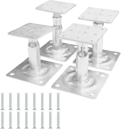 Verstelbare paaldragers voor hekken en pergola's - 100-140 mm - Set van 4
