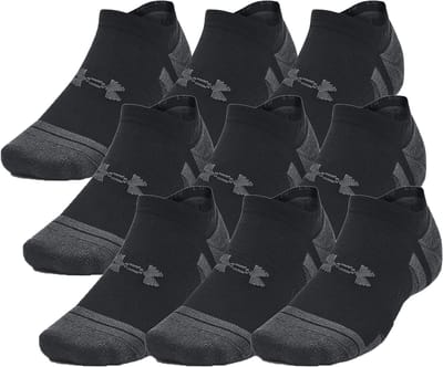 Under Armour UA Performance Tech 3pk NS-BLK Unisex Sportsokken - Zwart - Jet Grijs