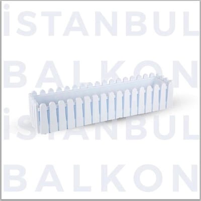 Bloembak - wit - Istanbul - 14L voor vensterbank -balkon 80x20 met waterdrainage - Bloempot - Kruidenbak - Rechthoekige Plantenbak