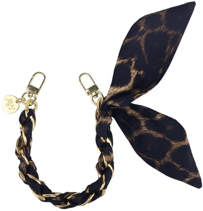 AVY Polsband Telefoonkoord | Panthera Chic | Kort Koord | Universeel voor alle Hoesjes | Geschikt voor iPhone, Samsung en meer | 32cm | Panterprint | Goud & Bruin