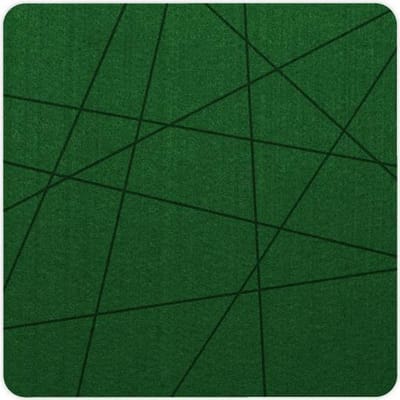 Lijnen vilt onderzetter vierkant - Donkergroen - 6 stuks – 10 x 10 cm - Tafeldecoratie - Glas onderzetter - Cadeau - Woondecoratie - Woonkamer - Tafelbescherming - Onderzetters Voor Glazen - Keukenbenodigdheden - Woonaccessoires - Tafelaccessoires
