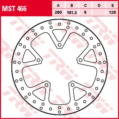 Remschijf TRW MST466, 1 Stuk