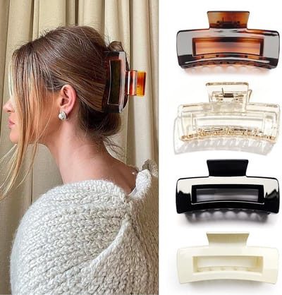 Grote Haarspelden voor Dikker Haar - Vierkante Klemmen, Antislip Haaraccessoires voor Dames en Meisjes