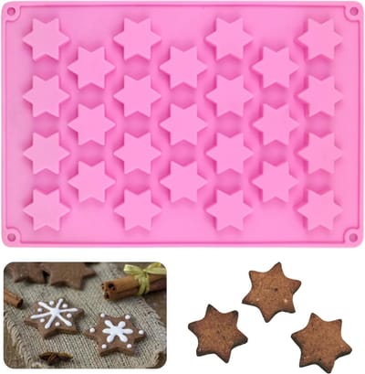 Siliconen Bakvorm voor 25 Holes Ster Pentagram Muffins en Chocolade - Anti-aanbak Bakmat voor Snoep en Taart Decoratie