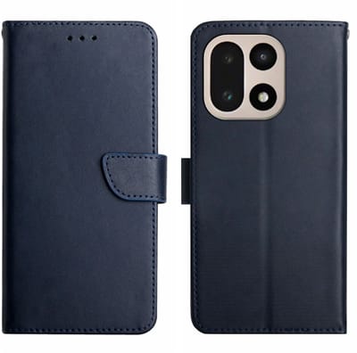 Coverup Hoesje - Geschikt voor OnePlus 15 Hoesje - Coverup Genuine Leather Book Case - Echt Leder - Blauw