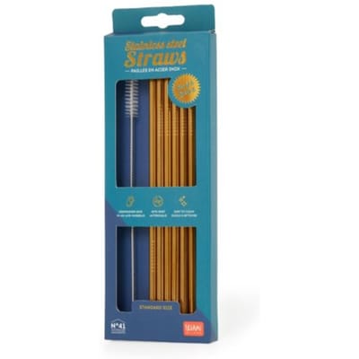 Legami rvs rietjes, formaat 25 cm., set à 6 stuks