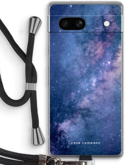 Case Company® - Hoesje met koord geschikt voor Google Pixel 7A hoesje met Koord - Nebula - Telefoonhoesje met Zwart Koord - Bescherming aan alle Kanten en Over de Schermrand