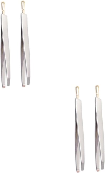 Wenkbrauwpincet Set - Precisie Pincet - Gezichtsverzorging - Ergonomisch Ontwerp - 11.4 cm - Zilver