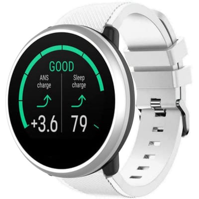 Polar Unite twill siliconen band (wit)