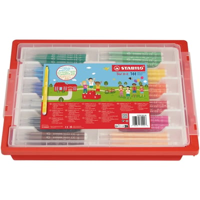STABILO Trio A-Z - Viltstift - Met Ergonomische Driekantige Gripzone - Schoolverpakking Met 144 Stuks