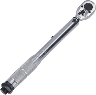Momentsleutel Ratel - Verstelbare Sleutel - Nauwkeurig Aandraaien - Micrometer Stijl Kop - 5-25 Nm - Zilver