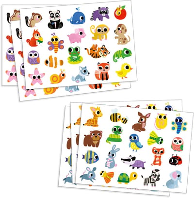 Djeco stickers babydieren - FSC MIX - grote stickers voor peuters.