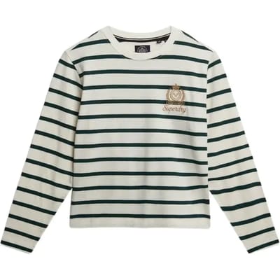 Superdry - Country Club gestreepte top met lange mouwen - Dames - Lange mouwen shirts