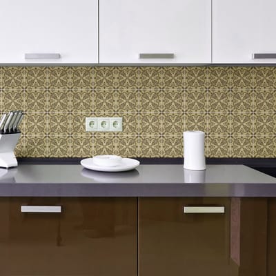 Tegelstickers voor de muur in keuken en badkamer - 24 Humberto Azulejos tegelstickers - 24 stickers van 10x10 cm
