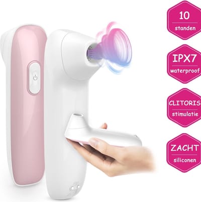 Lusty Luchtdruk Vibrator Kiss - 10 Standen - Oplaadbaar - Met 3 Zuigmondjes - Clitoris Stimulator - Airpulse Stimulator - Sextoys voor vrouwen - Seksspeeltjes