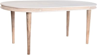 Eettafel Ovaal - Eetkamertafel - Voor de eetkamer - Massief houten blad - 90 x 180 x 76 cm - Goud