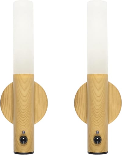 Home deco factory Nachtlamp / wandlamp - 2x - portable - kunststof - oplaadbaar - 18 cm