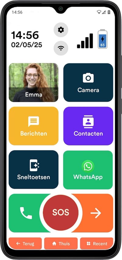 Senifone S1 Senioren Smartphone - Zwart - Voor Ouderen - 32GB - WhatsApp & SOS Functie