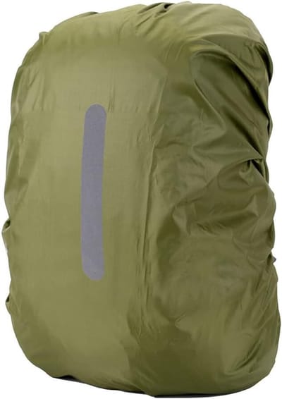 2 Stuks Waterdichte Rugzak Hoes - Reflecterende Regenhoes Backpack - 30 t/m 40 Liter - Waterdichte Rugzak Regenhoes - Reflecterende Rugzak Covers in Polyester -Legergroen - Maat L - Waterdichte Rugzak Cover voor Outdoor Wandelen Rijden Klimmen
