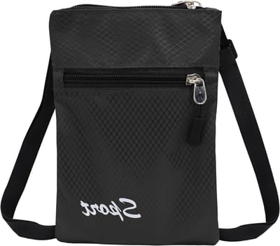 Kleine schoudertas voor dames en heren met 2 ritszakken, verstelbare schouderband, nylon crossbody tas, perfect voor dagelijks gebruik en kamperen, lichtgewicht en duurzaam