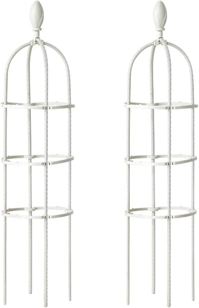 Tuinboog Metaal - Rozenboog Klimplanten - Decoratie Tuin - Verstevigd Frame - 25x150cm - Wit