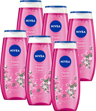 NIVEA Floral Passion Douchegel - Shower Gel- met Vitamine C & E - Voordeelverpakking - 6 x 250ml