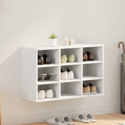 vidaXL - Schoenenkast - 77,5 - x - 30 - x - 51 - cm - Bewerkt - hout - Wit