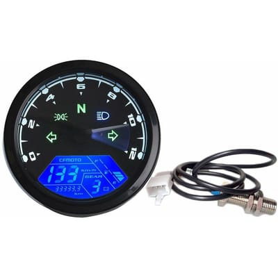 12000RPM 6 versnellingen universele motorfiets LCD digitale 199 km/u snelheidsmeter kilometerteller achtergrondverlichting motorfiets zwart