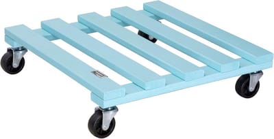Houten Plantenroller voor Binnen en Buiten - 38x38 cm - 120 kg Draagkracht - Turquoise