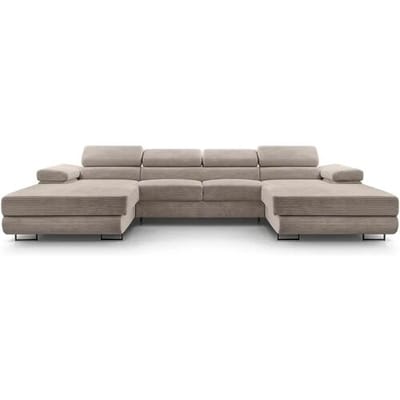 AX LIVING Arborio beige hoekbank – 352 cm slaapfunctie en opbergruimte