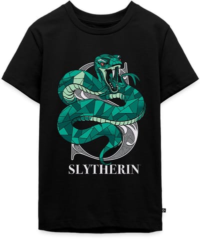 Harry Potter Slytherin Coat of Arms Monochrome Premium T-Shirt Tiener
