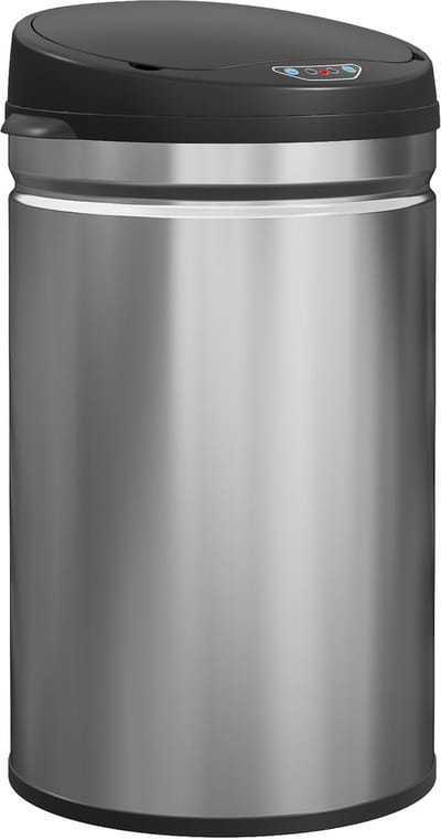 4goodz Sensorprullenbak Rond 30 liter 32x31x51cm - Zilver