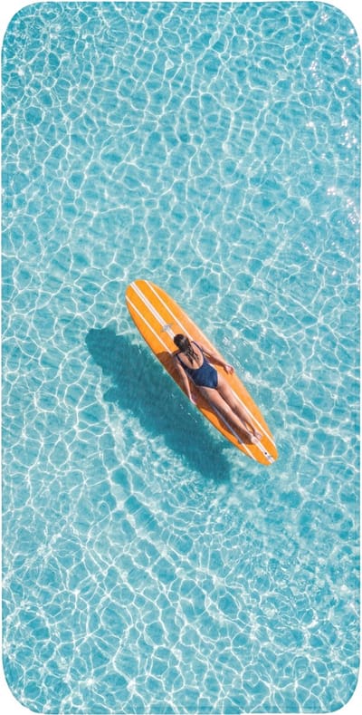 WC mat 60x120 cm - Antislip - Surfboard - Water - Badpak - Oranje - Toiletmat - Vloermat - Douchemat - Toilet tapijt - Toiletmatten