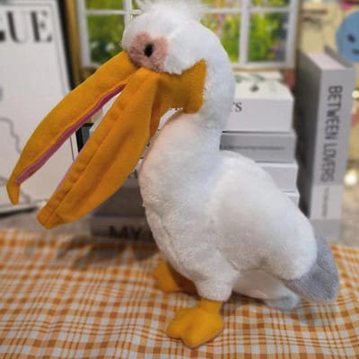35cm Simulatie Pelikaan Pluche Pop Grote Bek Vogel Speelgoed Super Zacht Voor Kinderen Jongens Meisjes Gezelschap Cadeau about 35cm orange