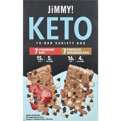 Jimmy !, Be Lean, barre bienfaits, barre protéinée, boîte variété, 14 barres, 45 g (1.59 oz) chaque