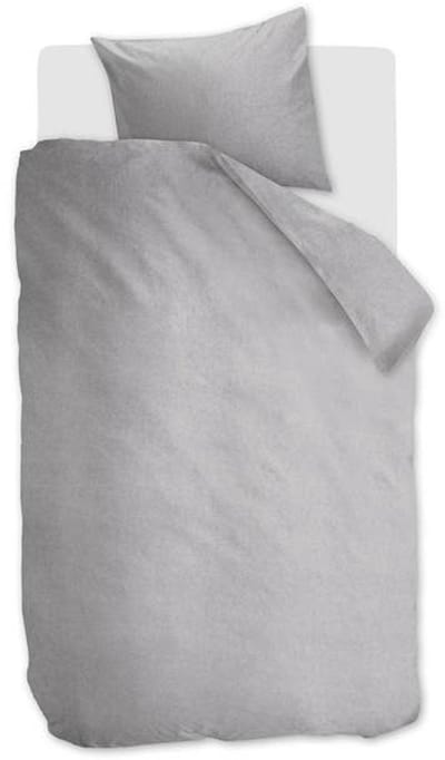 Snoozing Flanel Uni Dekbedovertrek - Eenpersoons - 140x200/220 cm - Light Grey