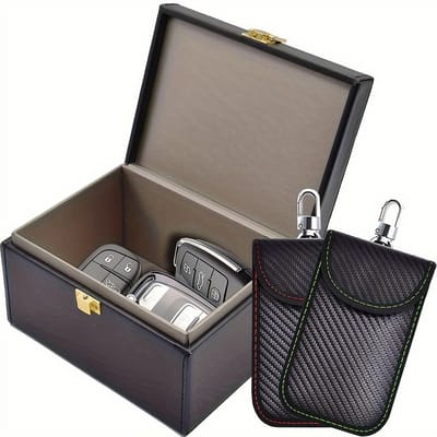 Dutchers® Faradaybox + 2x Faraday tas - Sleuteltas - Sleutelbox - Anti Diefstal - Wifi, Signaal Blokker - RFID Beschermhoes - Autosleutel kluis