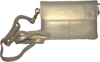 Oi goud- champagnekleurig lederen envelop tasje / Clutch / zeer plat en compact gelegenheidstasje / dames schoudertasje enveloppe model / champagnekleurig leer / 258Gold