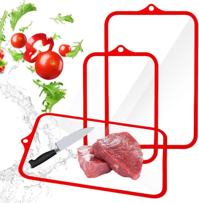 SnelShoppen - Set van 2 Snijplanken van Glas, Vaatwasmachinebestendig, 38 x 25 cm & 30,5 x 20,5 cm, Krasbestendig, Hygiënisch, Met Sapgroef en Antisli