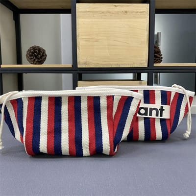 2025 Mode Canvas Polstasje Make-up Cosmetische Tas Dames Make-up Ritszakje voor Vrouwen Katoenen Draagbare Make-up Doos Tas Organizer rood
