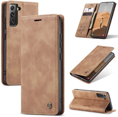 Casemania Hoesje Geschikt voor Samsung Galaxy A34 5G Sienna Brown - Dunne Portemonnee Book Case - Slim Wallet Case met Pasjeshouder