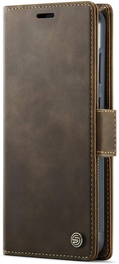 Luxe PU-leer 2-in-1 Wallet Bookcase Hoesje geschikt voor Samsung Galaxy A16 5G met 3 Kaarthouders en Magnetische Afneembare Backcover – Bruin