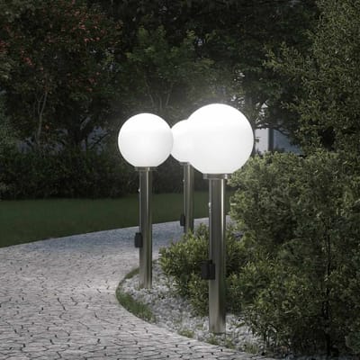 vidaXL Bolderverlichting met sensor en stopcontact 3 stuks 80 cm